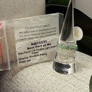 Lab Created Light Green Crystal Ring